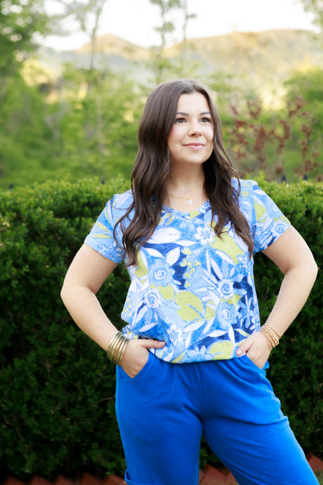 Escape | Fiji Floral V-Neck Tee