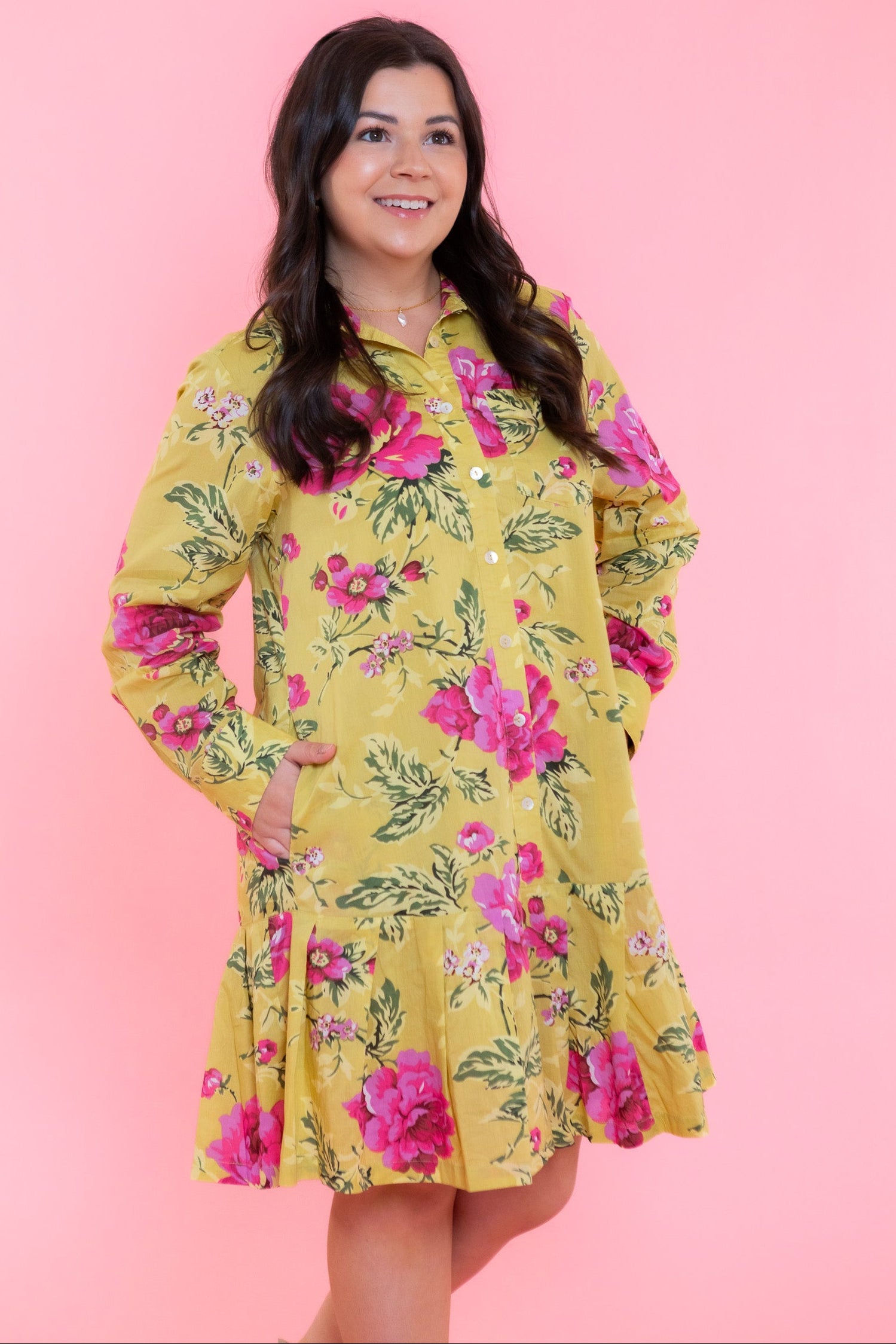 Ivy Jane | Roses Pleated Shirtdress