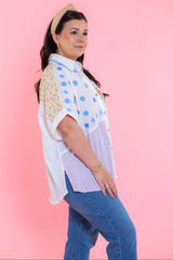 Multi-Embroidered Boho Shirt