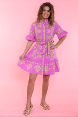 Ivy Jane | Cross Stitched Pink Dress