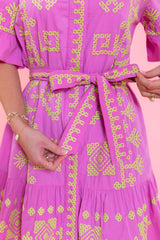 Ivy Jane | Cross Stitched Pink Dress