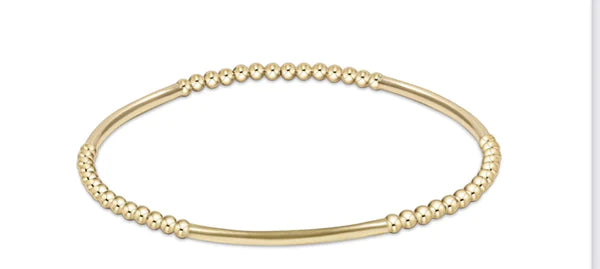 Enewton | Bliss Bar Gold Pattern 3mm Bead Bracelet - Gold