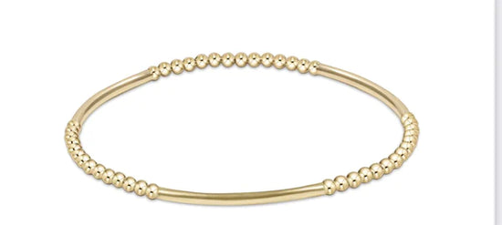 Enewton | Bliss Bar Gold Pattern 3mm Bead Bracelet - Gold