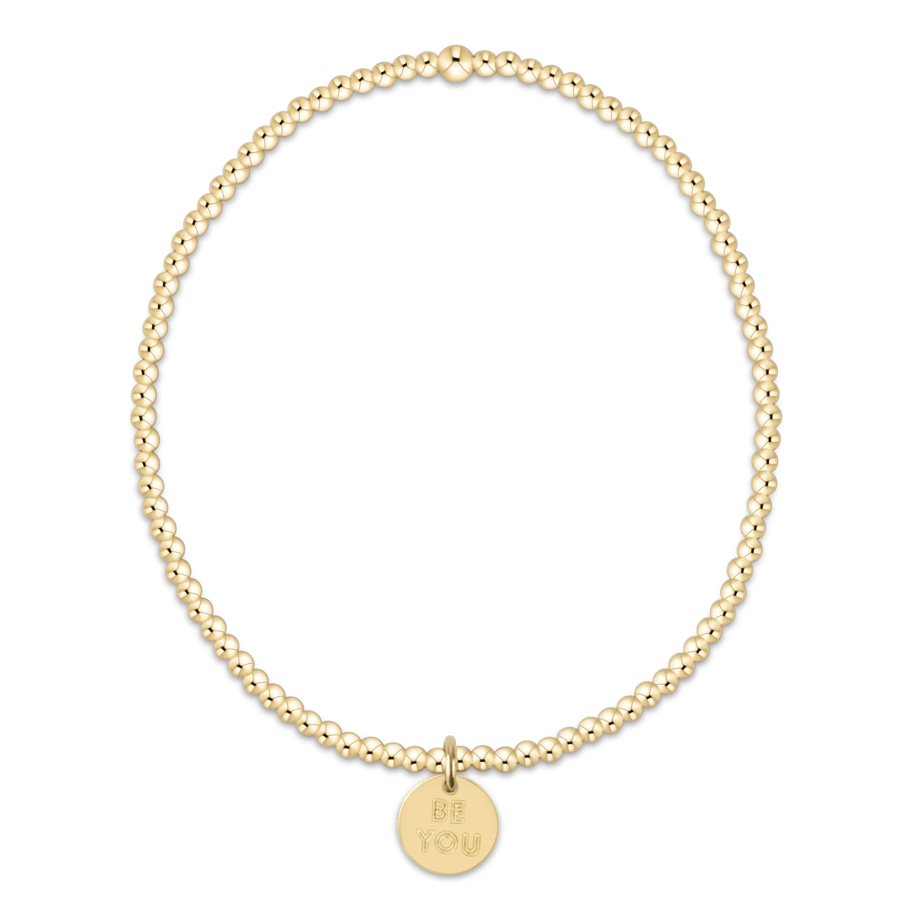 Enewton | Classic Gold 2mm Bead Bracelet | Be You. Small Gold Disc