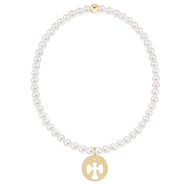 Enewton | Classic Pearl 3mm Bracelet | Guardian Angel Gold Disc