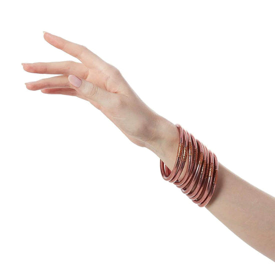 BuDhaGirl | Rose Gold All Weather Bangles® (AWB®) - Serenity Prayer