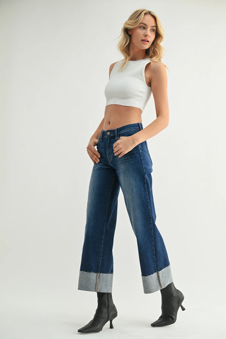 The Scissor Cuffed Slim Wide Leg