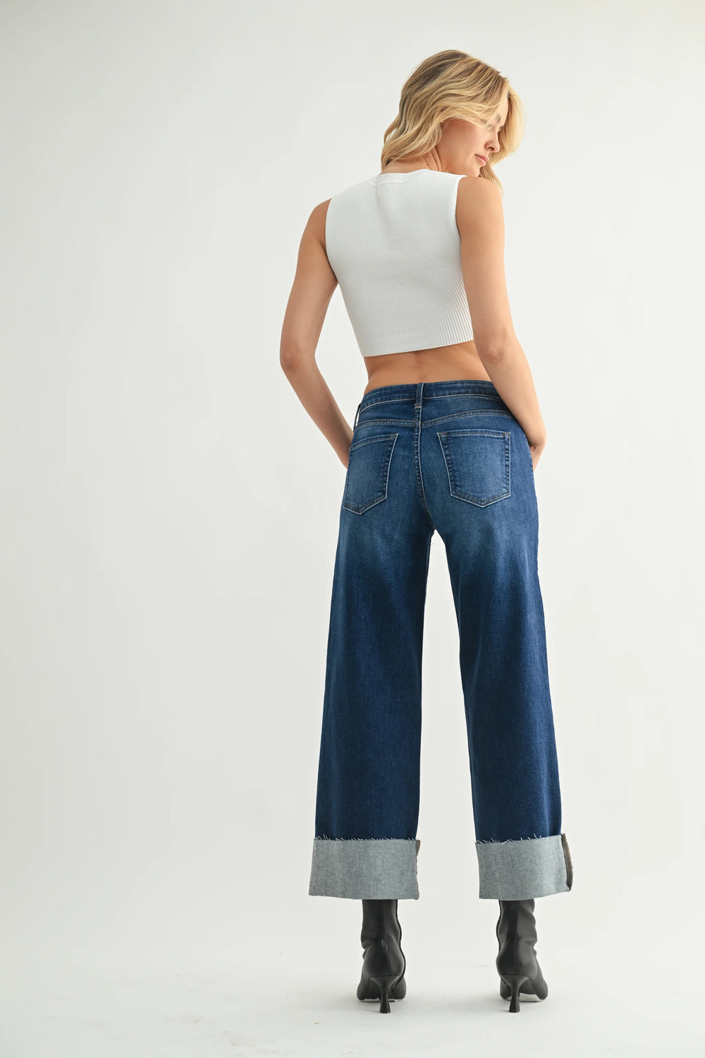 The Scissor Cuffed Slim Wide Leg