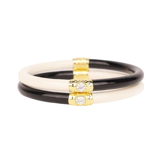 BuDhaGirl | Black/Ivory Yin & Yang All Weather Bangles® (AWB®) (Final Sale)