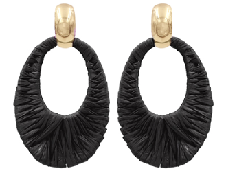 Gradual Oval Raffia Link Earrings