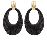 Gradual Oval Raffia Link Earrings