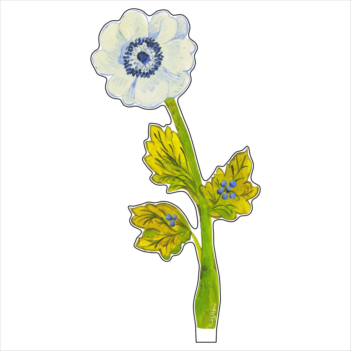 Kimberly Hodges Art | Blue Anemone Small Acrylic Flower
