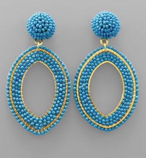 Seed Bead Marquise Earrings