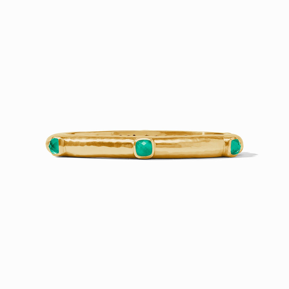 Julie Vos | Catalina Hinge Bangle - Iridescent Emerald Green