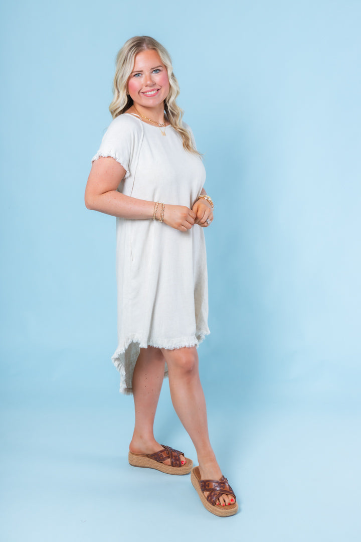 francesca linen dress Francesca Linen Dress | Ruffle Collar, Pockets