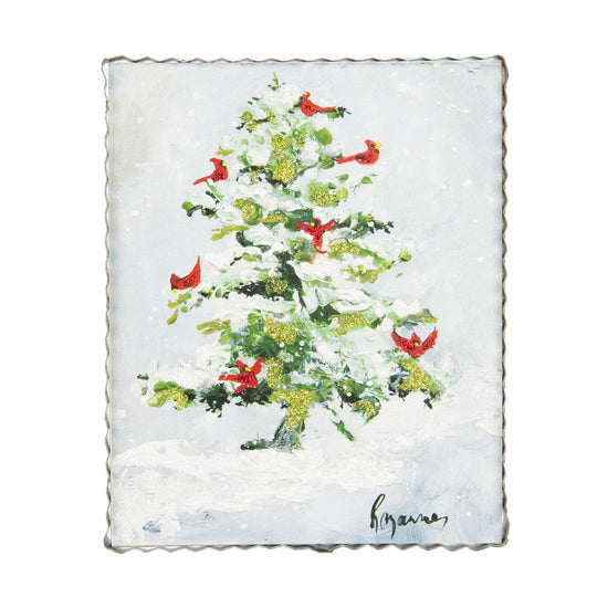 Snowy Cardinal Tree Print