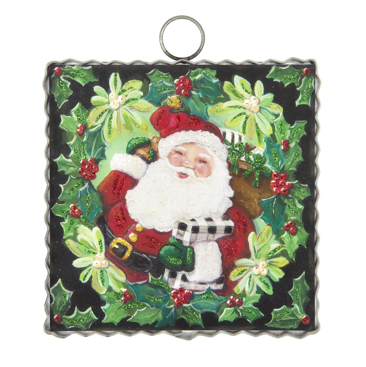 Mini Holly Santa Print