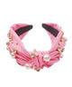 Pearl & Crystal Studded Knotted Headband