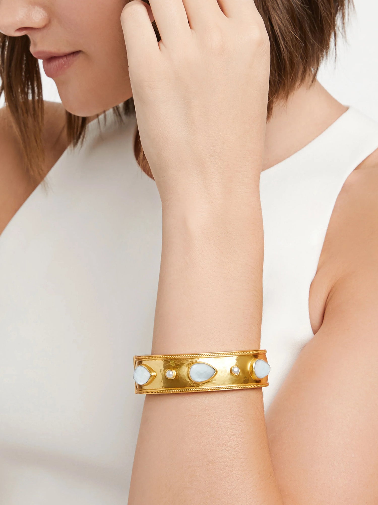Julie Vos | Cannes Stone Statement Hinge Bangle