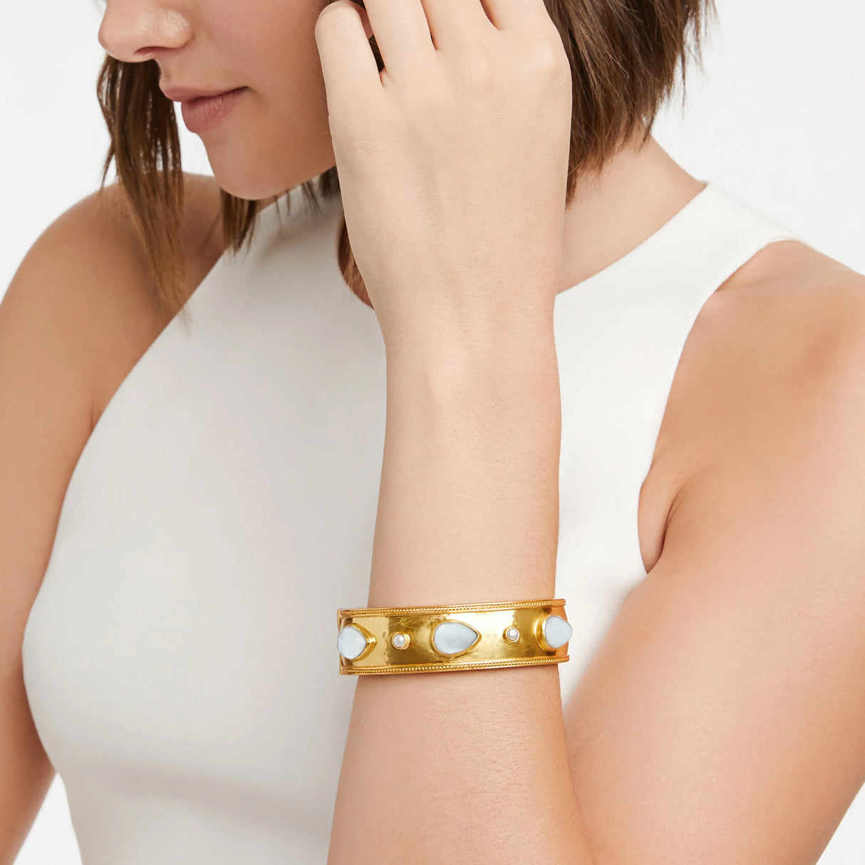 Julie Vos | Cannes Stone Statement Hinge Bangle