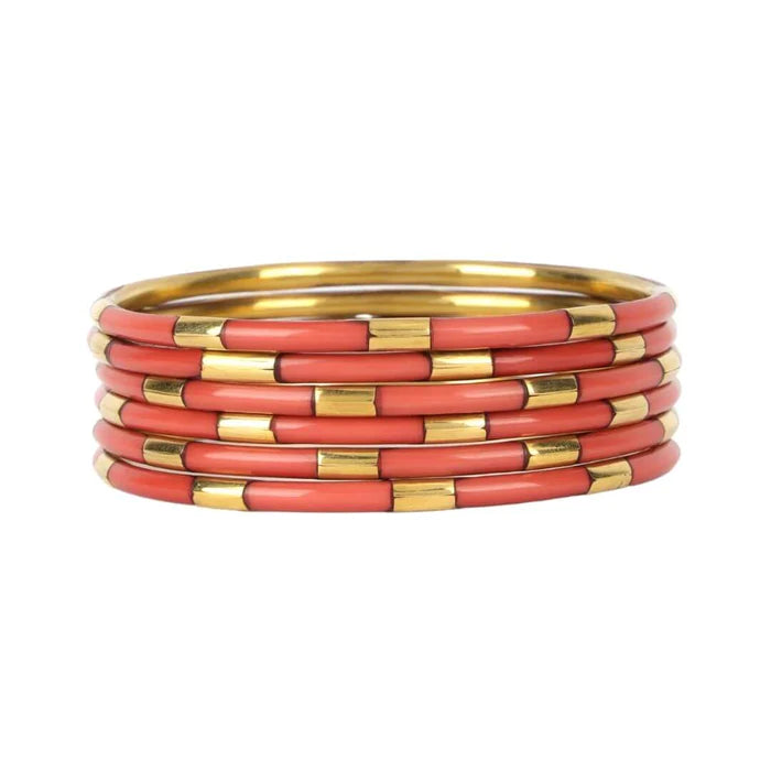 BudhaGirl | Caramel Enamel Veda Bangles - Set Of 6