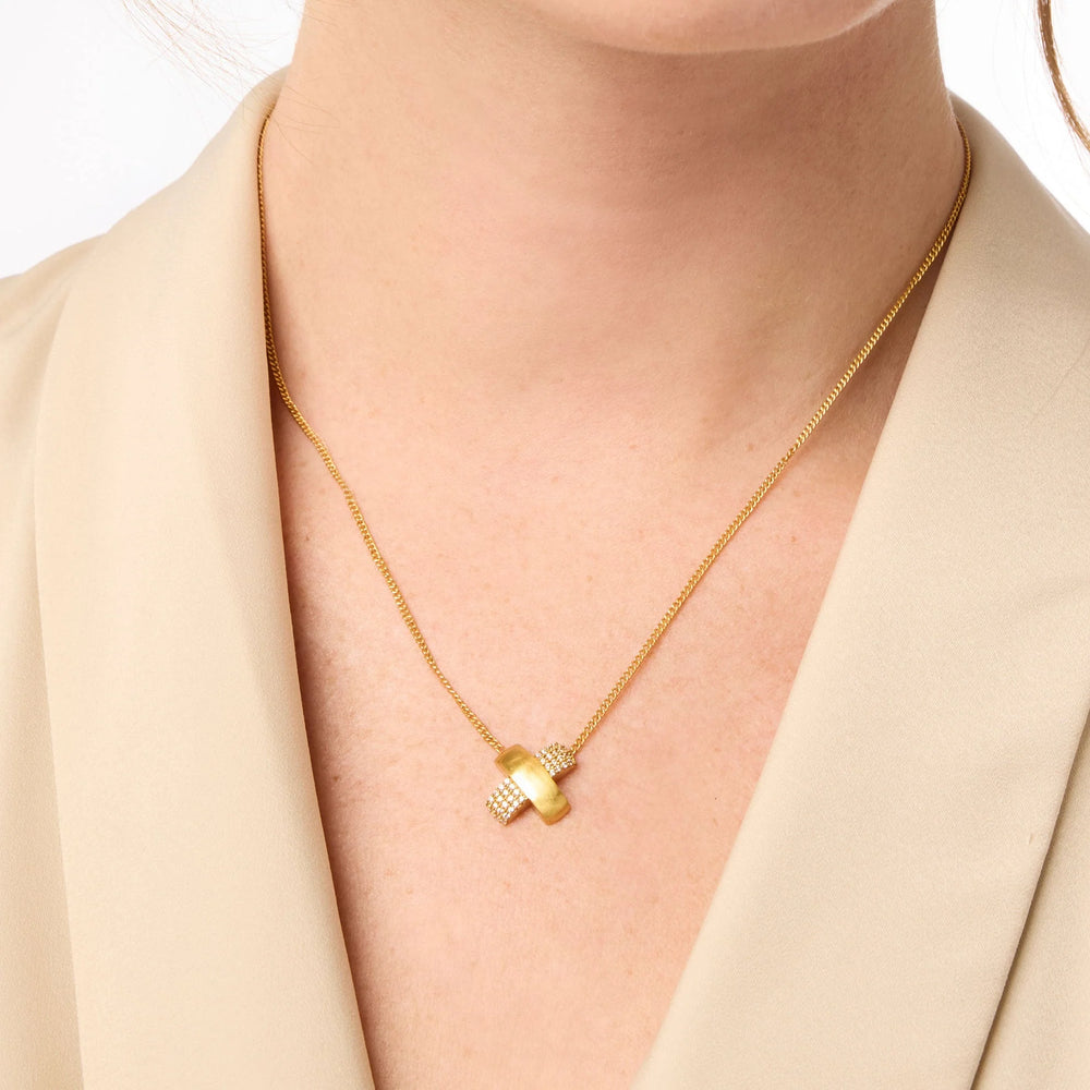 Julie Vos | Catalina X Pavé Delicate Necklace