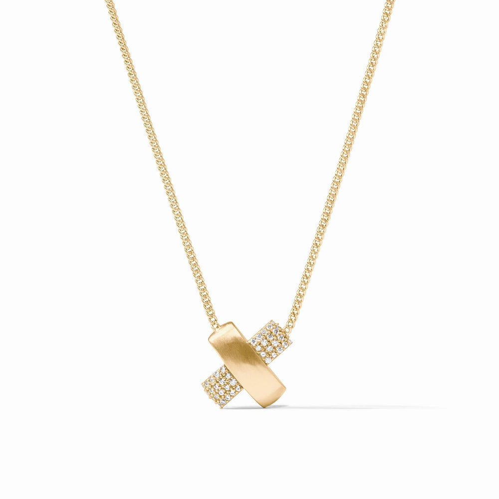Julie Vos | Catalina X Pavé Delicate Necklace
