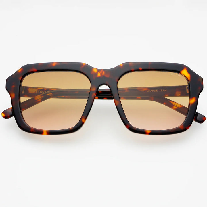 Freyrs | Charlie Unisex Rectangular Sunglasses - Dark Tortoise