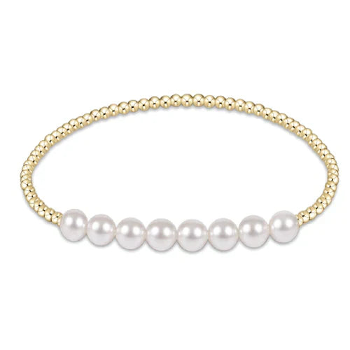 Enewton | Classic Gold Beaded Bliss 2.5mm Bead Bracelet - 5mm Pearl