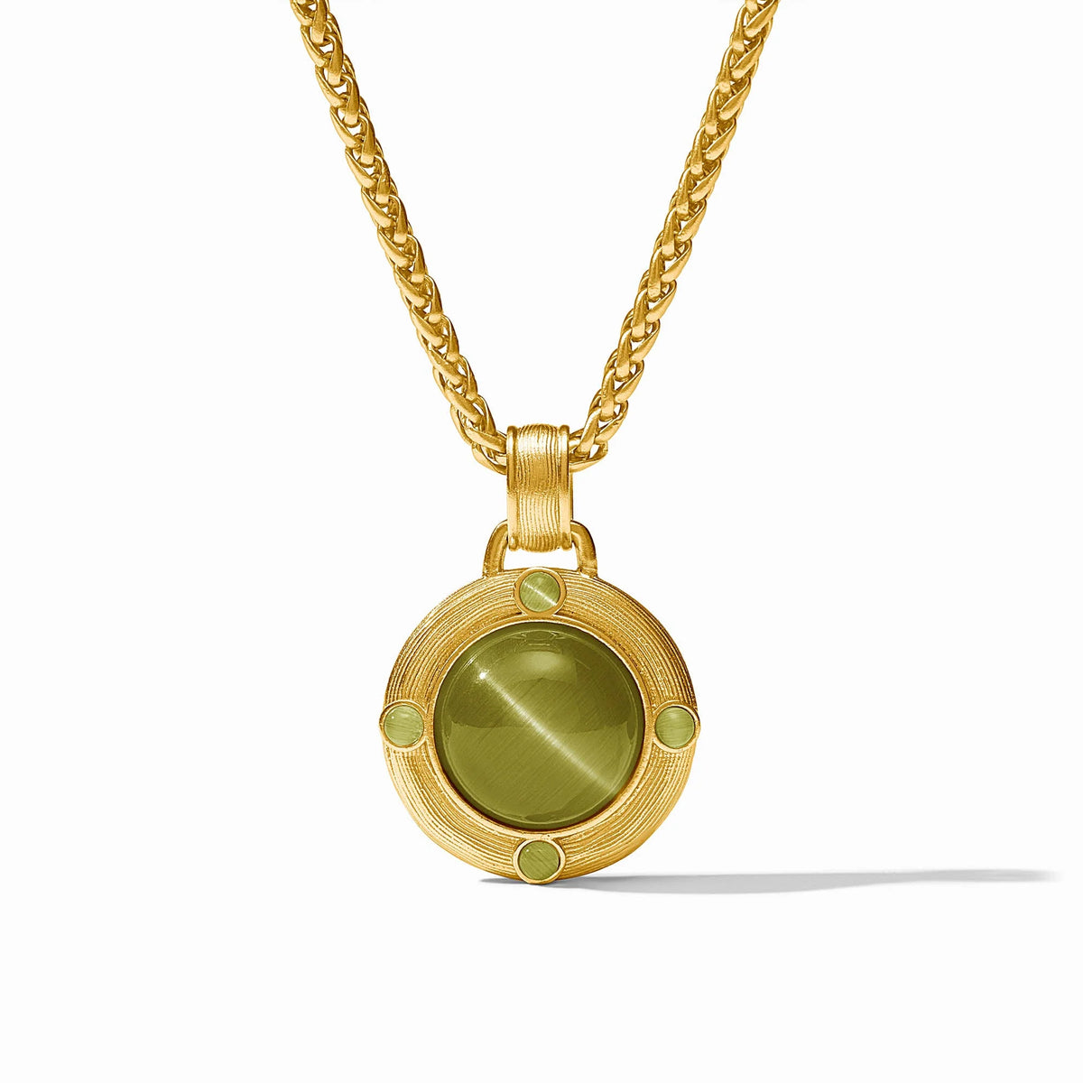 Julie Vos | Cobblestone Demi Necklace - Green Cat's Eye
