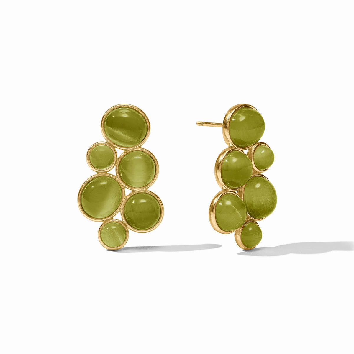 Julie Vos | Cobblestone Statement Earring - Green Cat's Eye