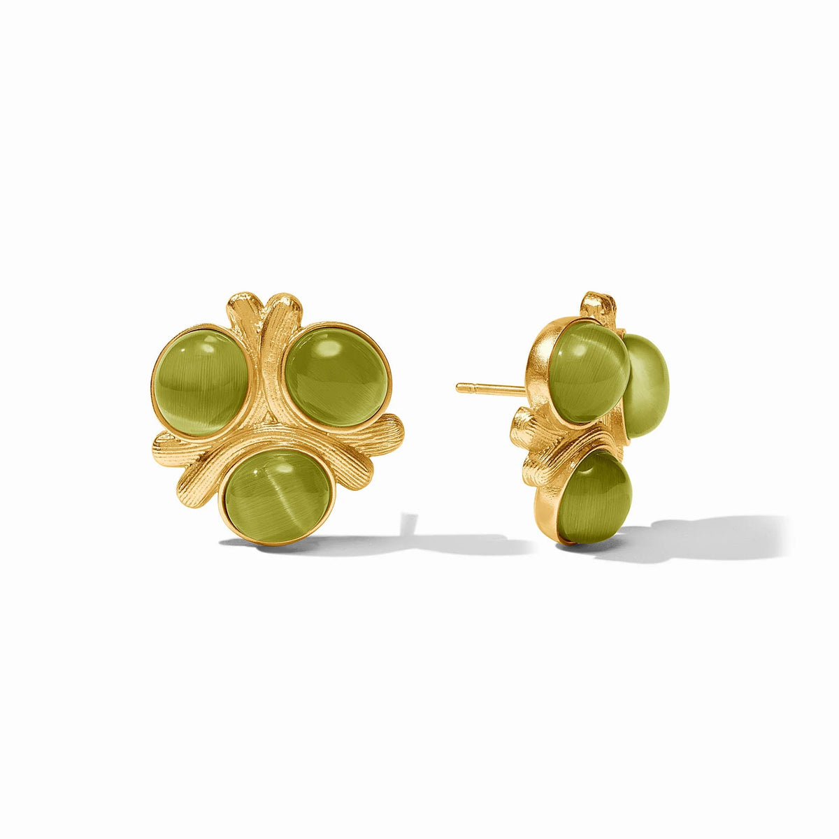 Julie Vos | Cobblestone Statement Stud - Green Cat's Eye