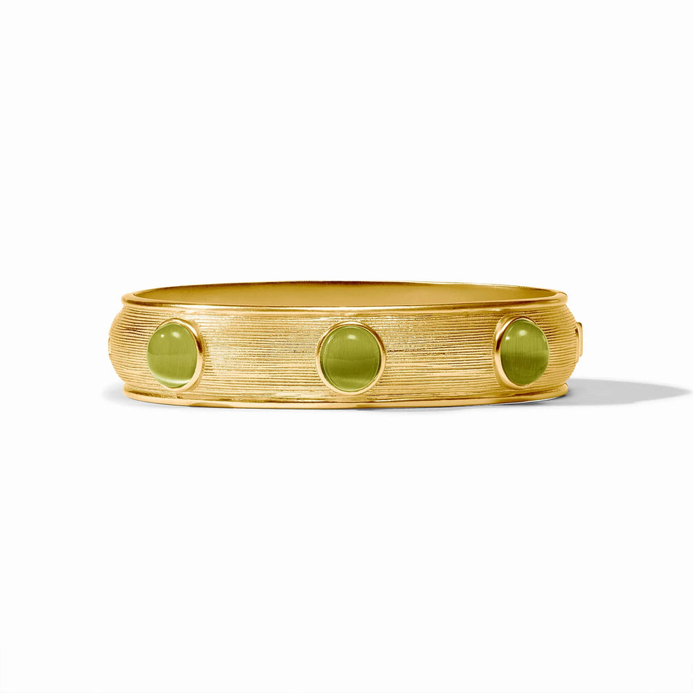 Julie Vos | Cobblestone Stone Hinge Bangle - Green Cat's Eye