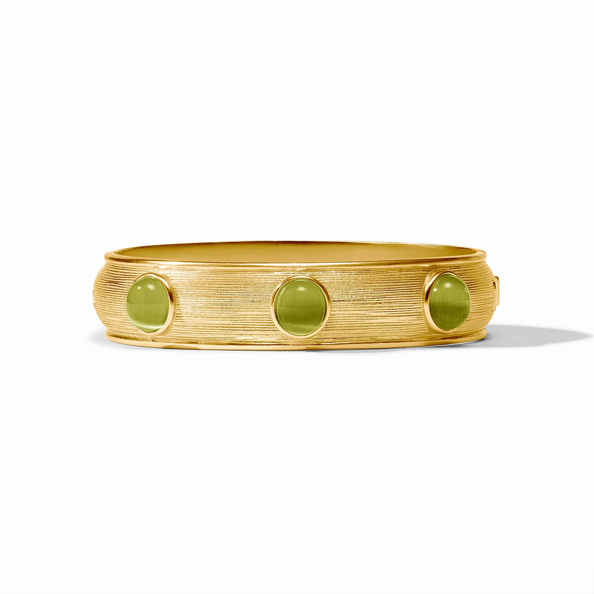 Julie Vos | Cobblestone Stone Hinge Bangle - Green Cat's Eye