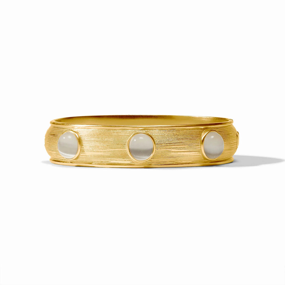 Julie Vos | Cobblestone Stone Hinge Bangle - Ivory Cat's Eye