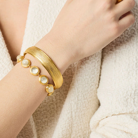 Julie Vos | Cobblestone Tennis Bracelet - Ivory Cat's Eye