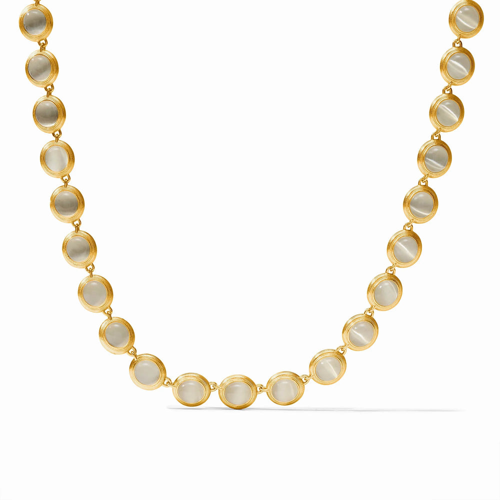 Julie Vos | Cobblestone Tennis Necklace - Ivory Cat's Eye