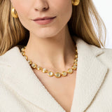 Julie Vos | Cobblestone Tennis Necklace - Ivory Cat's Eye