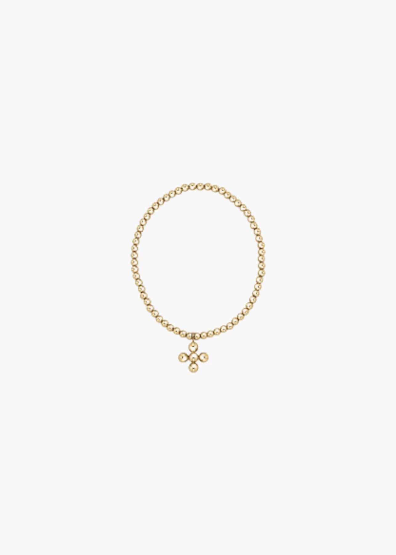 Enewton | Classic Gold 3mm Bead Bracelet- Classic Beaded Signature Cross Gold Charm- 4mm Bead