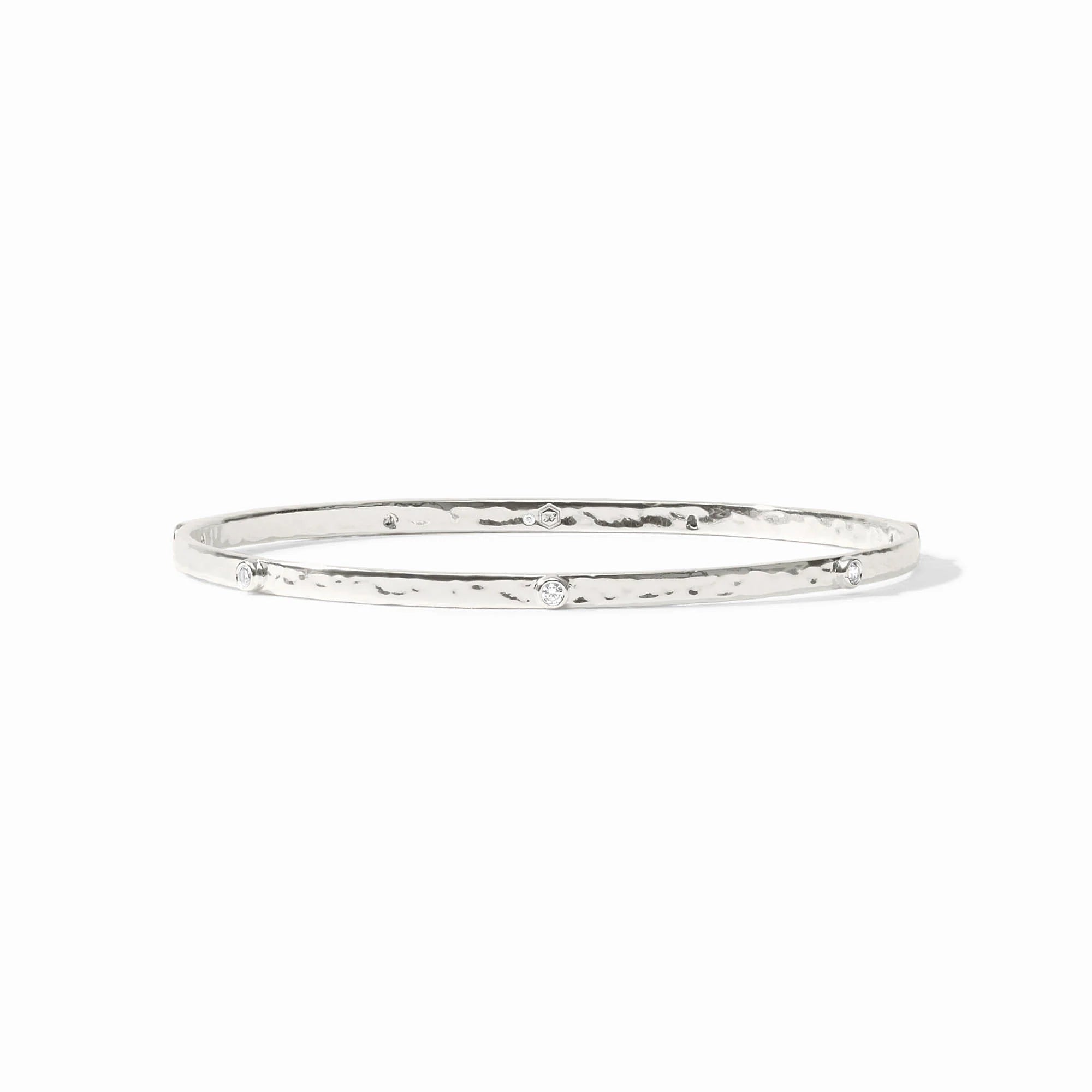 Julie Vos | Crescent Stone Bangle - Silver