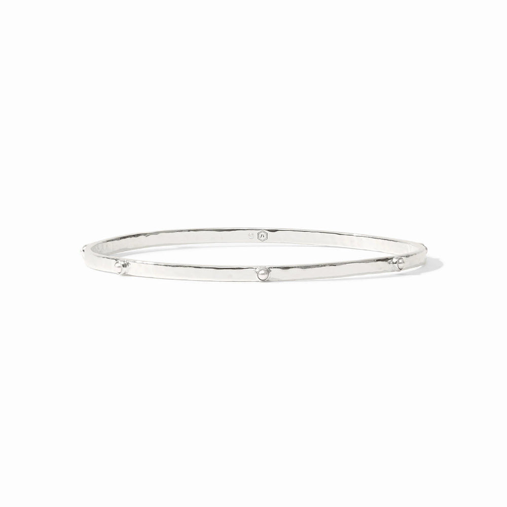 Julie Vos | Crescent Stone Bangle - Silver