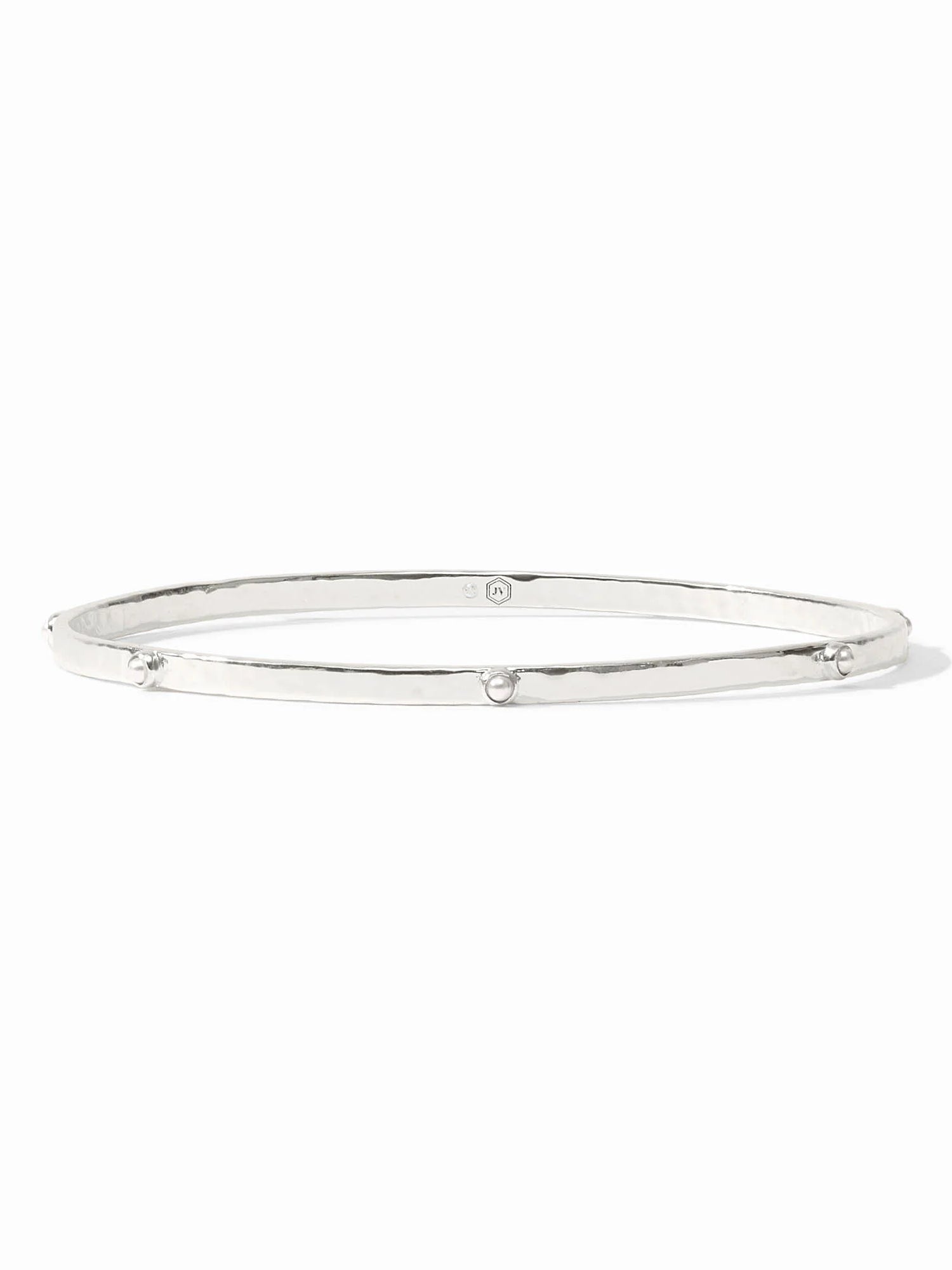 Julie Vos | Crescent Stone Bangle - Silver
