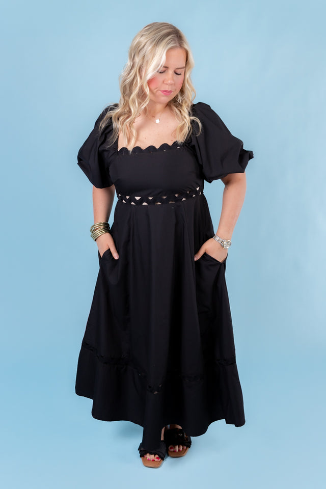 Comes in Waves Midi Dress
