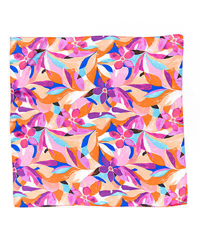 Madison's Exclusive | Floral Silk Scarf - Lavender