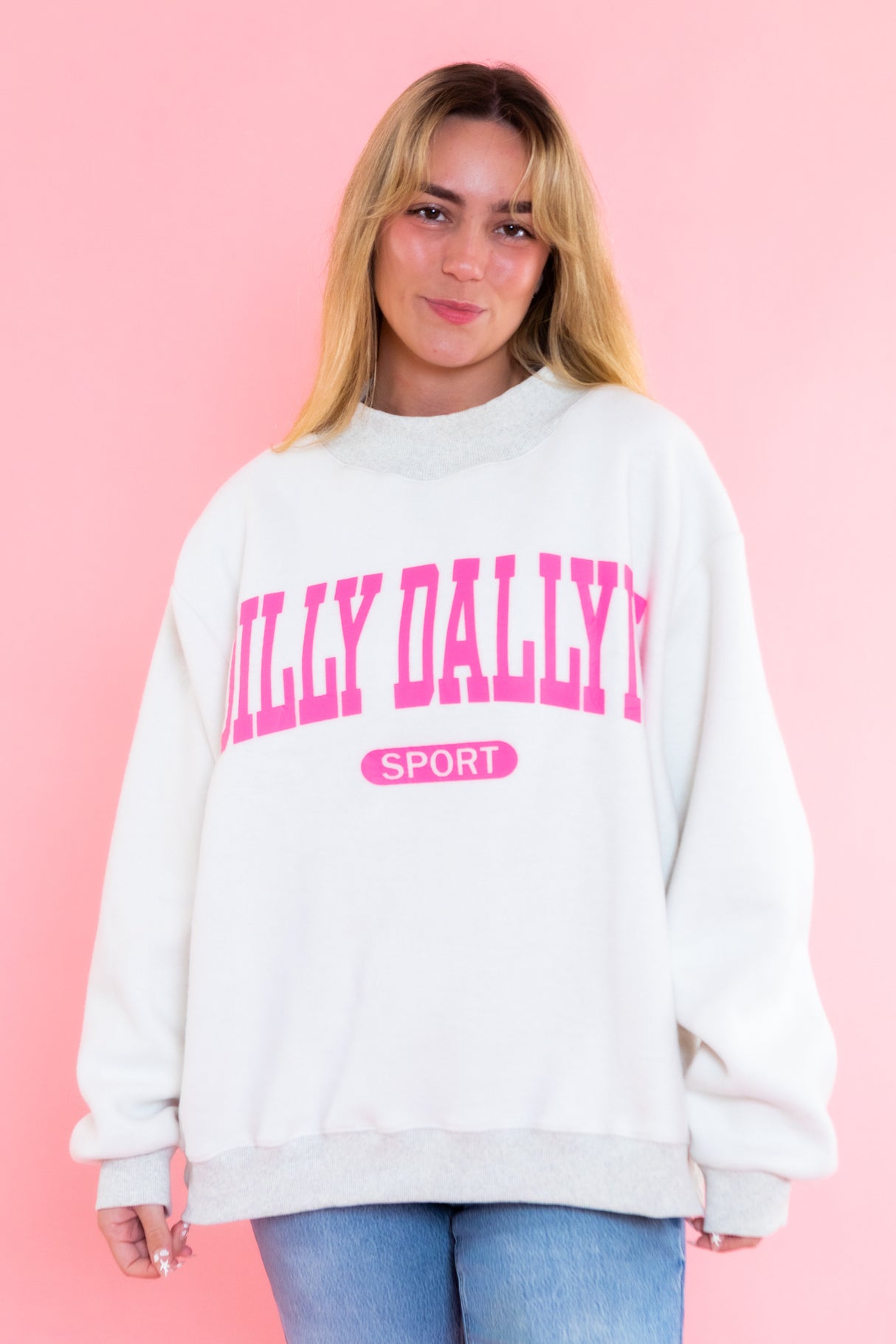 Dilly Dallyin Sport Reversable Sweatshirt Ash Grey