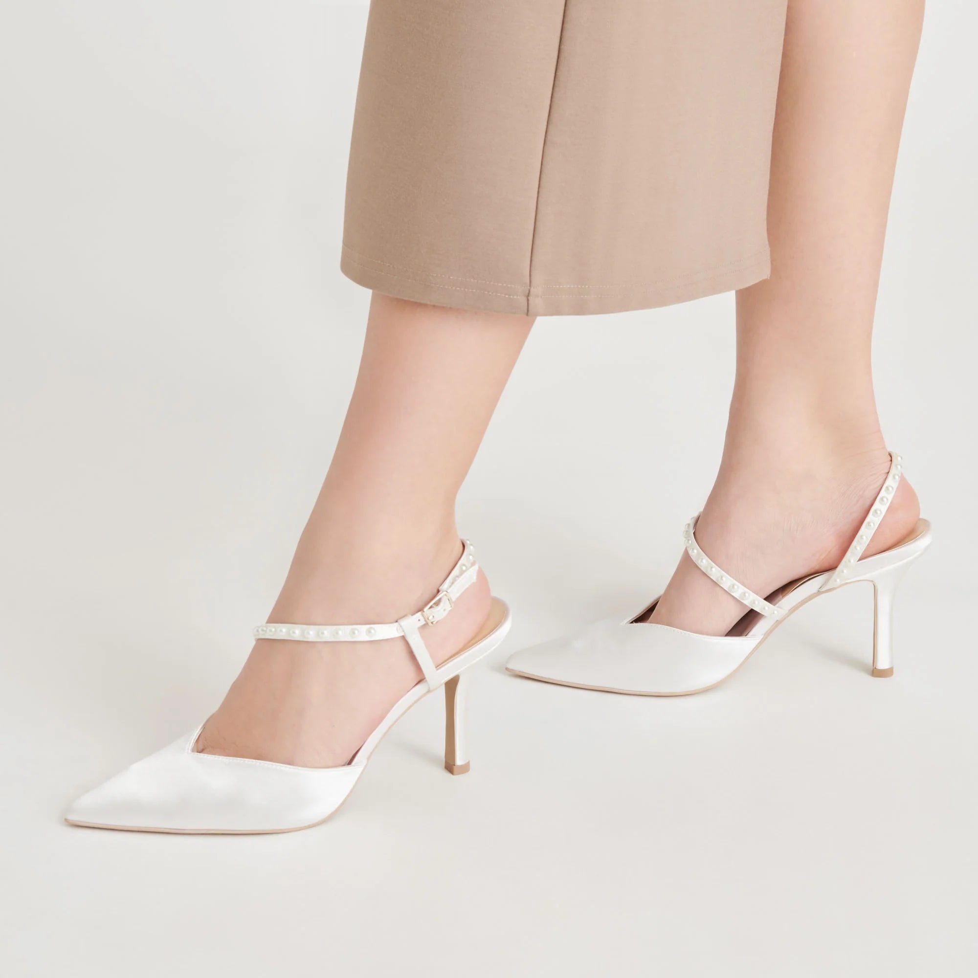 Dolce Vita | Kamra Pearl Heels True White Satin