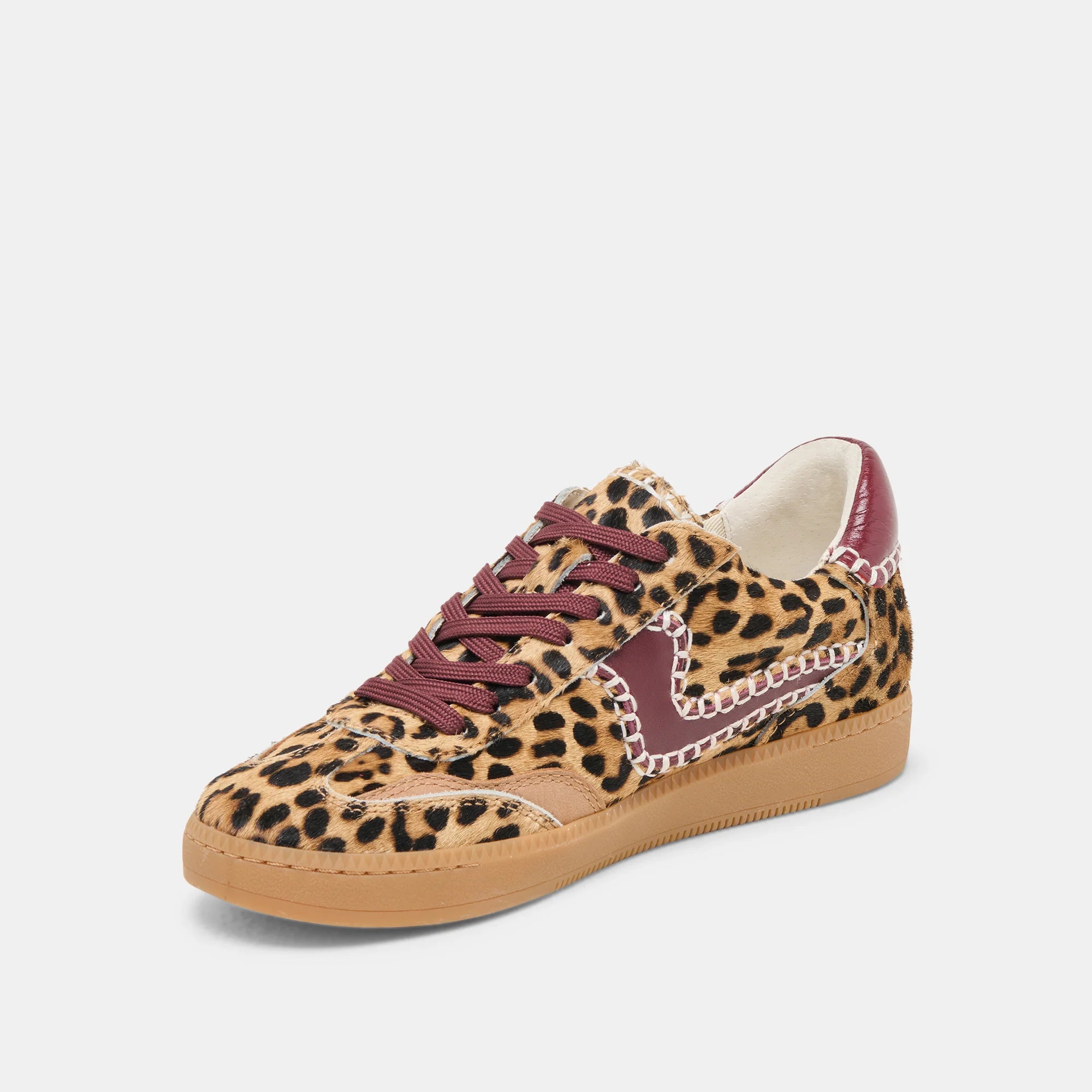 Dolce Vita | Notice Stitch Sneakers Burgundy Leopard Calf Hair