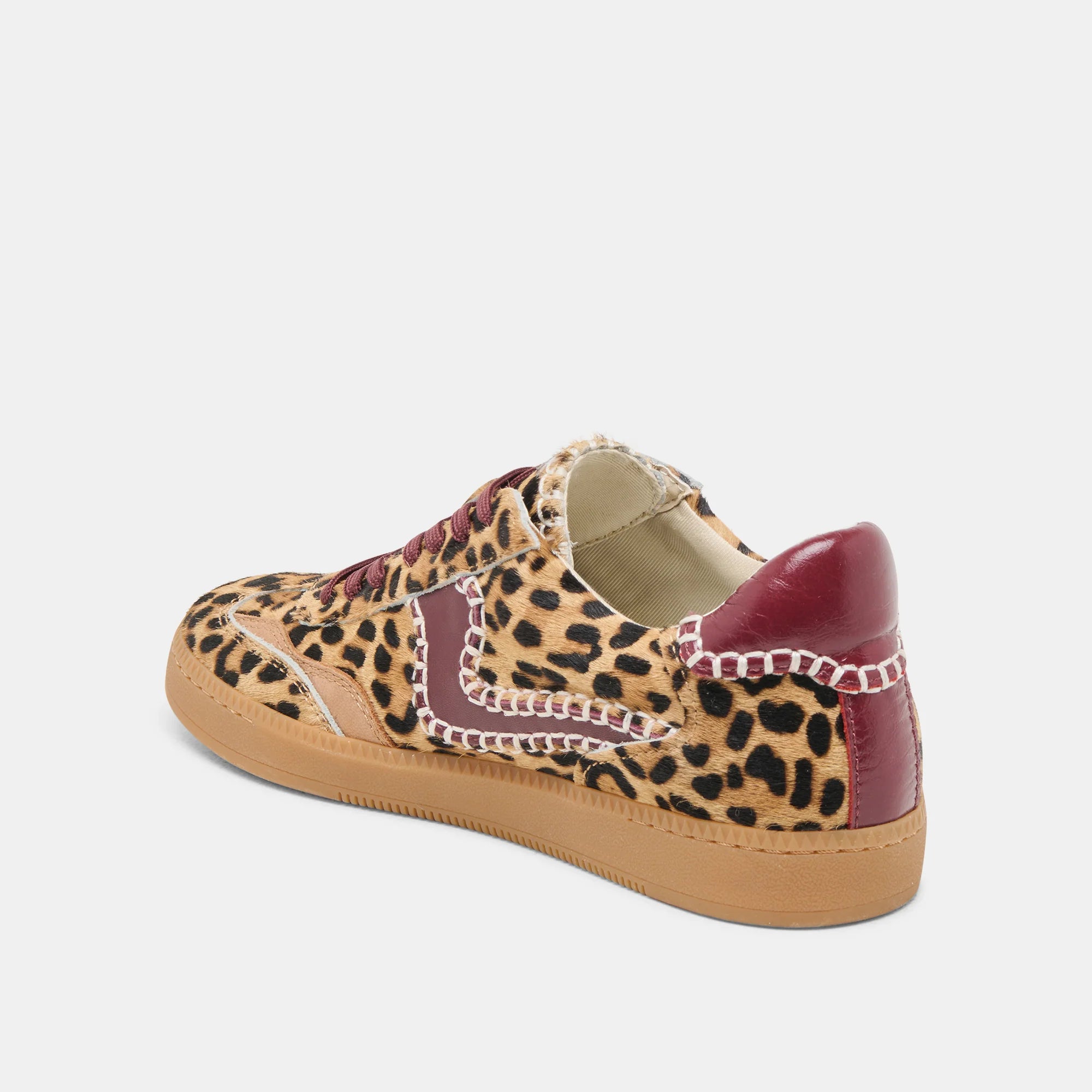 Dolce Vita | Notice Stitch Sneakers Burgundy Leopard Calf Hair