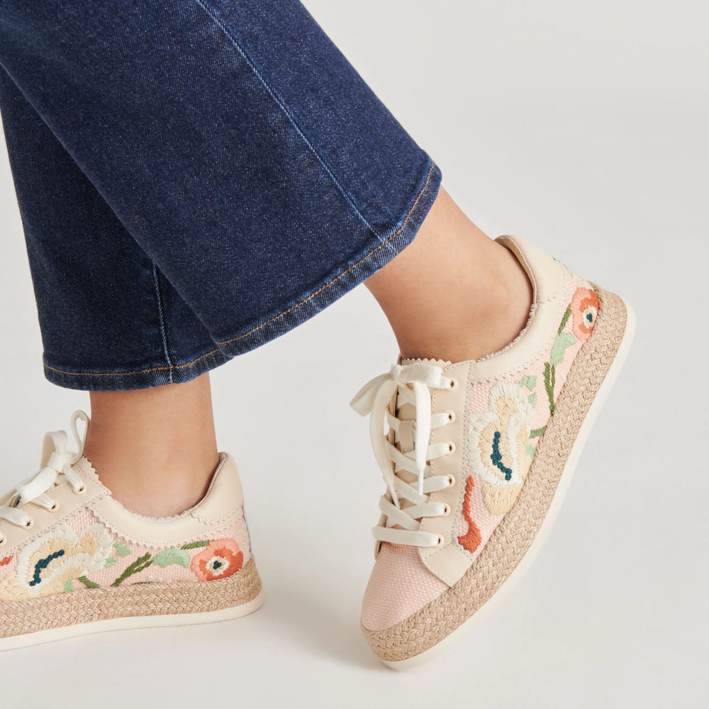 Dolce Vita | Azalia Sneakers Pink Floral Raffia