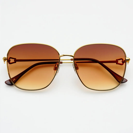 Freyrs | Lea Gold Brown Sunglasses